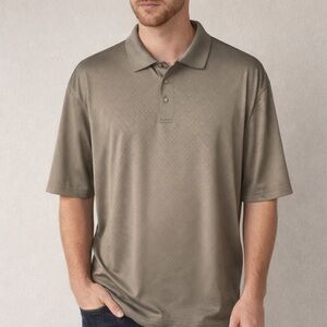 Pebble Beach Performance Golf Shirt • XXL • Olive / Brown Textured